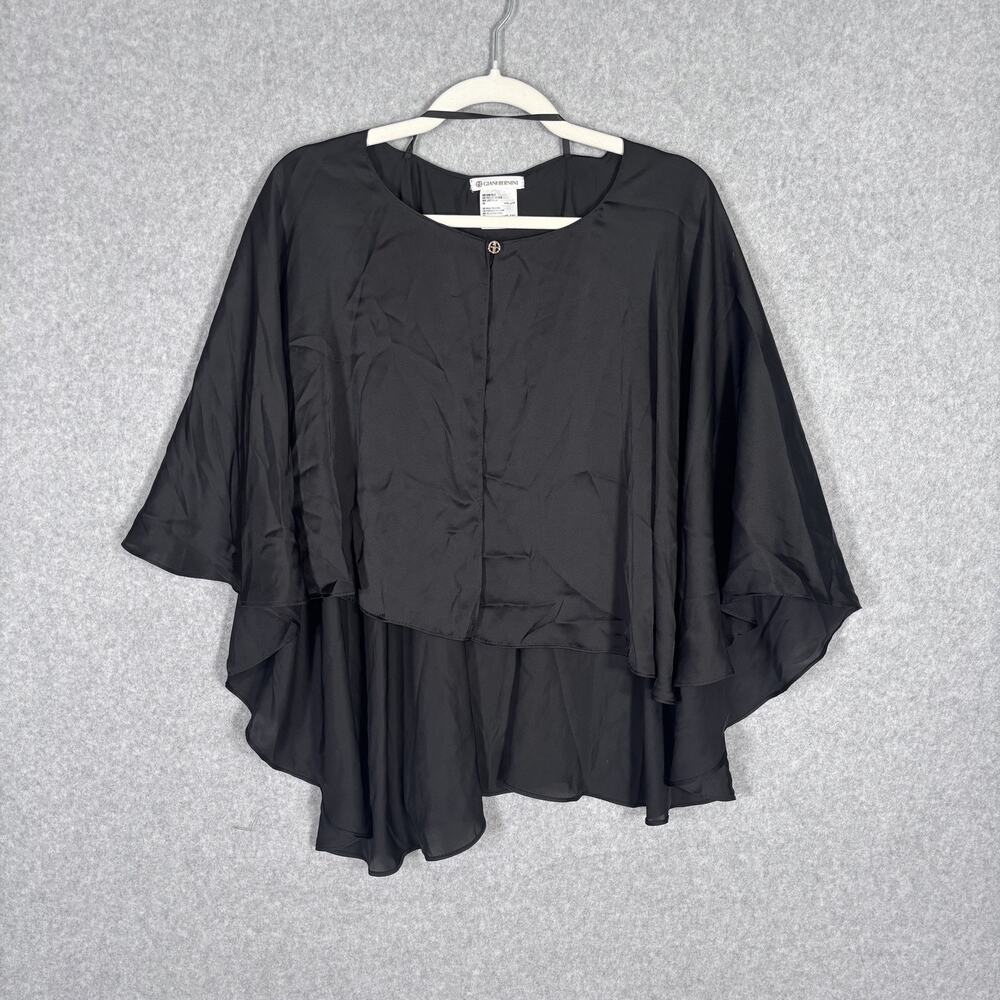 Giani Bernini Poncho Cape OS Satin Shawl Whimsigoth Whimsical Goth Vamp Festival